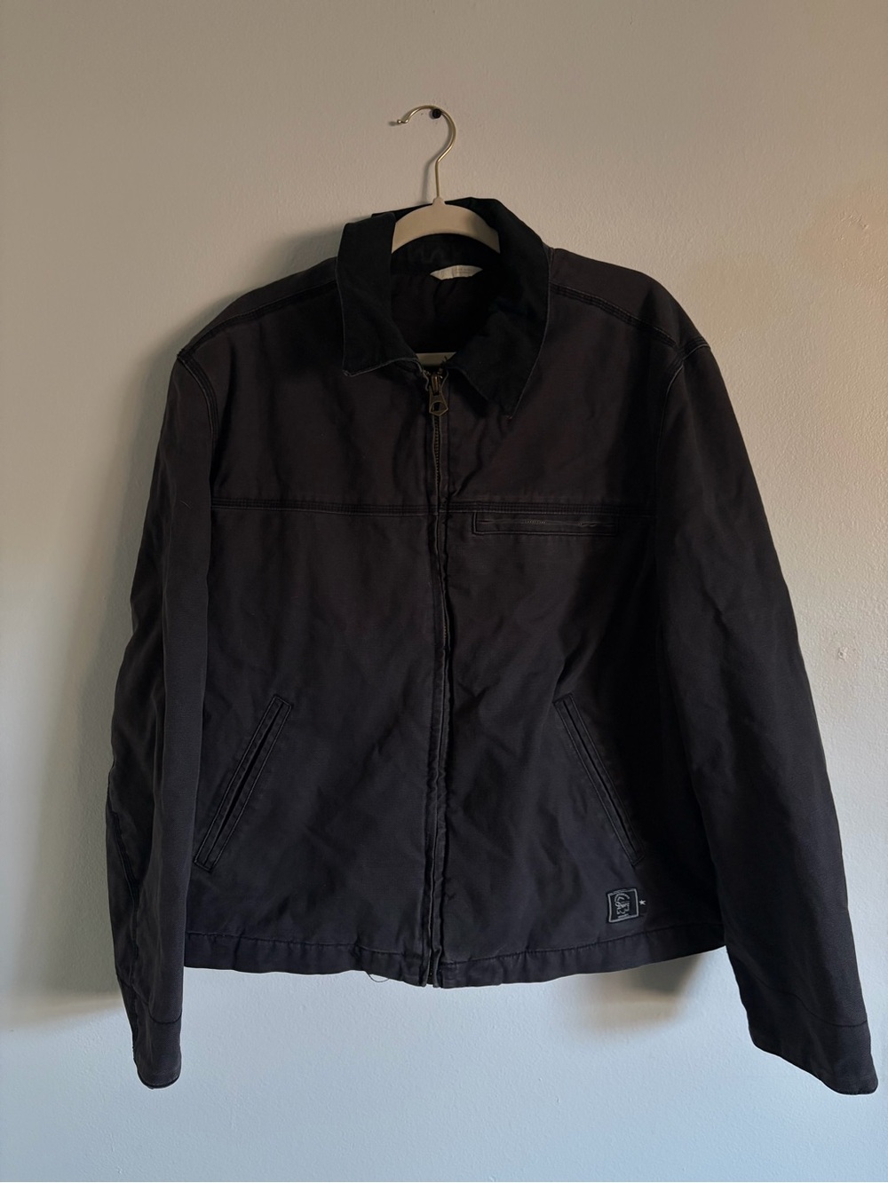 ZARA Jacket Men's Black Bomber Collared Zip Up Biker Pocket Thick Heavy Size XL